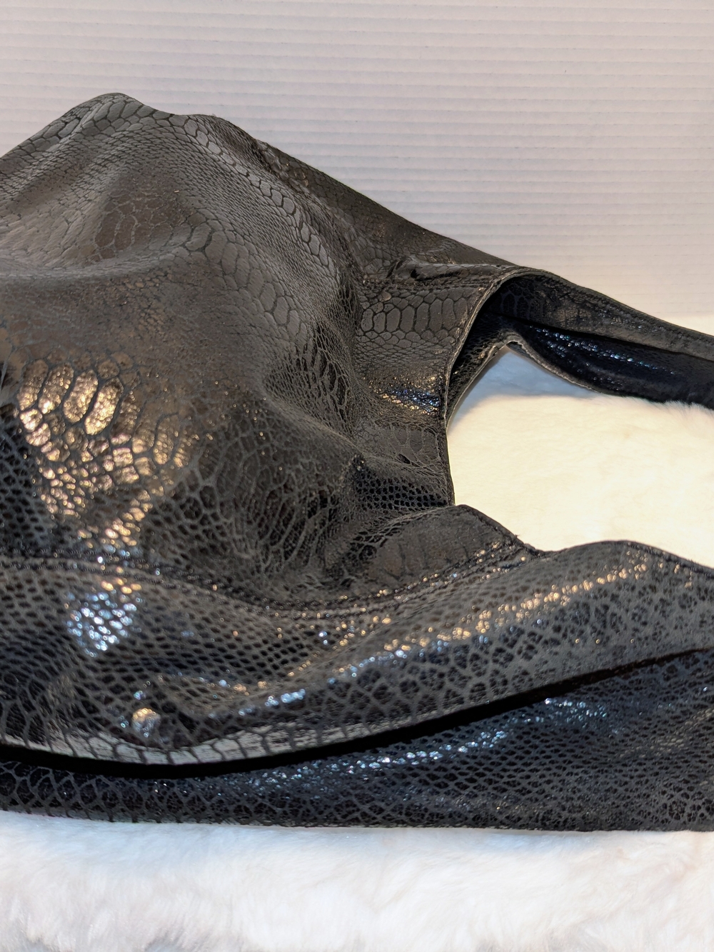 Python embossed leather hobo bag, Michael Kors Fulton